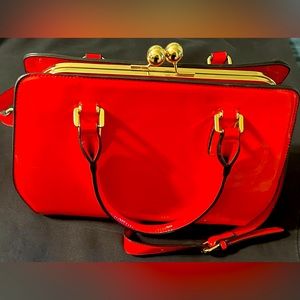 Red Vegan Patent Leather Handbag